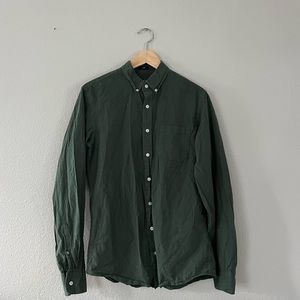 J. Crew Slim Mercantile Flex Button Down Collared Shirt Size Medium Tall Green